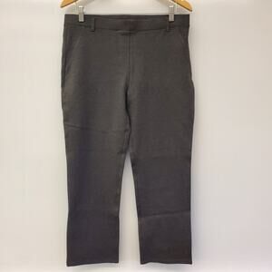 Quince Gray Ponte Pants - Straight Leg - Faux Pockets Size L Petite